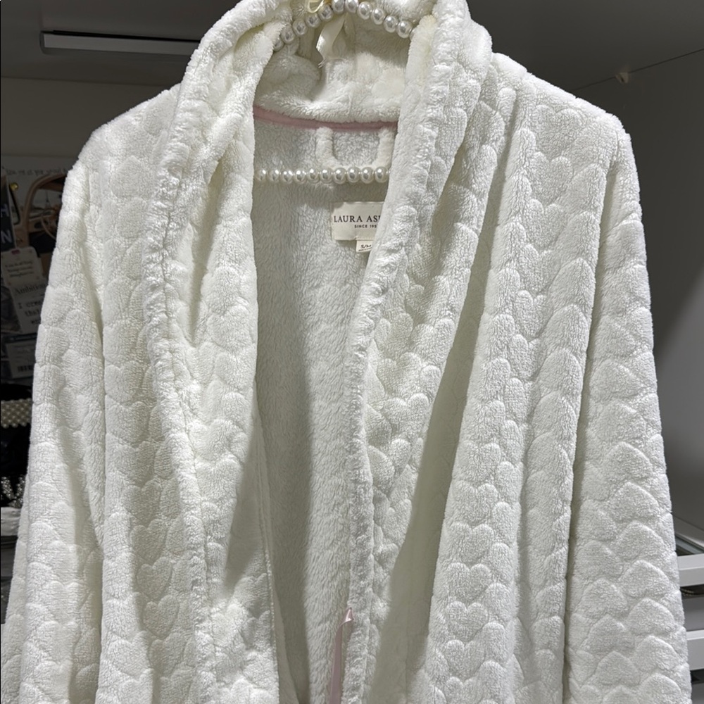 Laura Ashley White Heart Patterned Robe